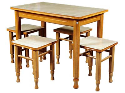 Стол обеденный с табуретами 4 шт (точеные ноги) - фото 1 - id-p8578778
