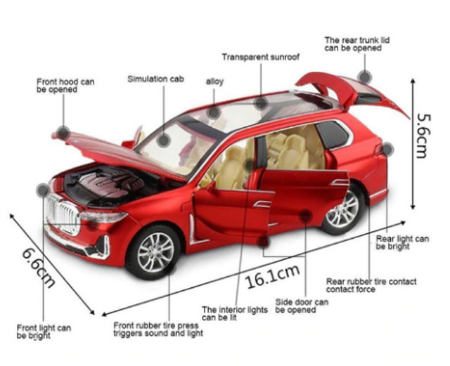 Металлическая модель автомобиля БМВ X7 (свет, звук) CZ07A - фото 5 - id-p127332868