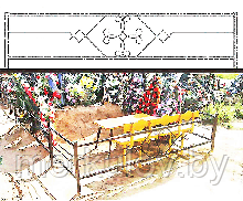 Комплект ограды  рис №12 на могилу и на кладбище под заказ в Жодино