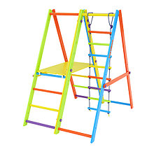 Комплекс Tigerwood Everest: модуль площадка + гимнастический модуль + веревочная лестница (цветной)