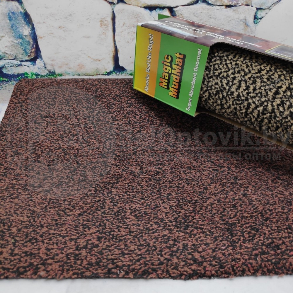 Придверный коврик Ни следа Clean Step Mat / Magic MudMat 70,0 46,0 см (супервпитывающий) Черно-корчневый - фото 3 - id-p127341362