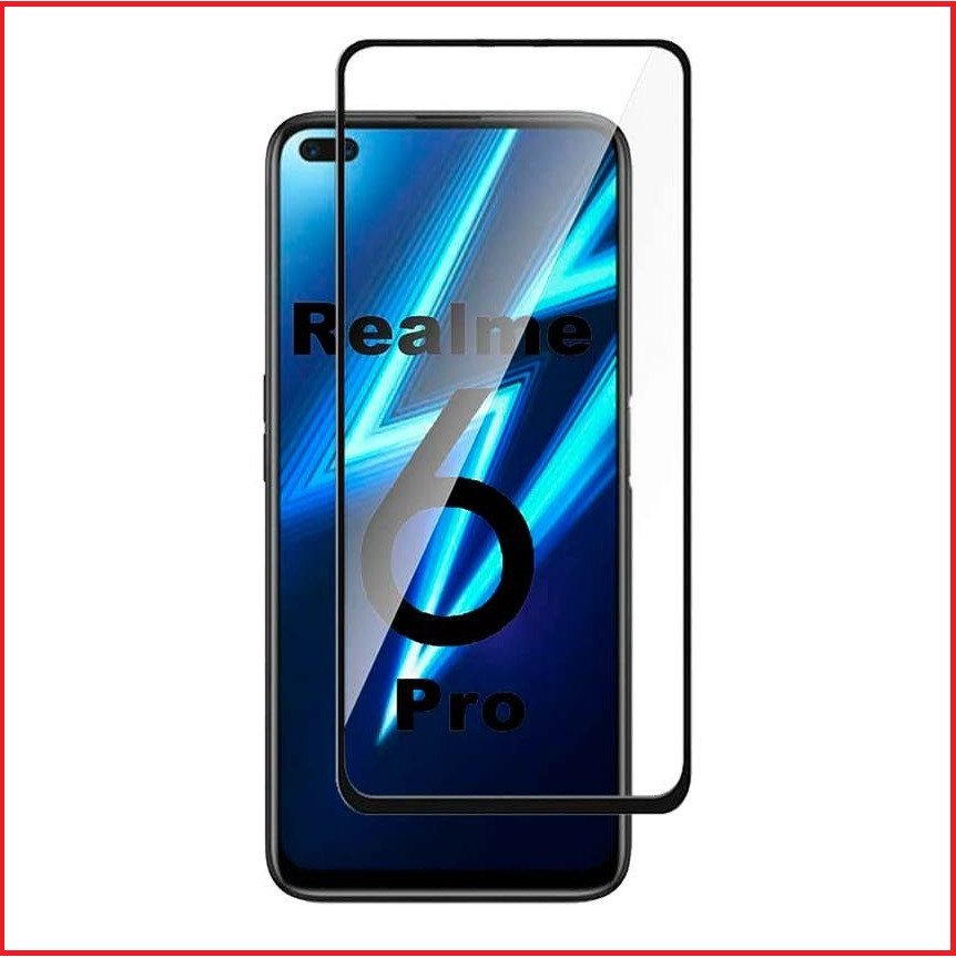 Защитное стекло Full-Screen для Realme 6 pro ( 5D-9D с полной проклейкой ) черный