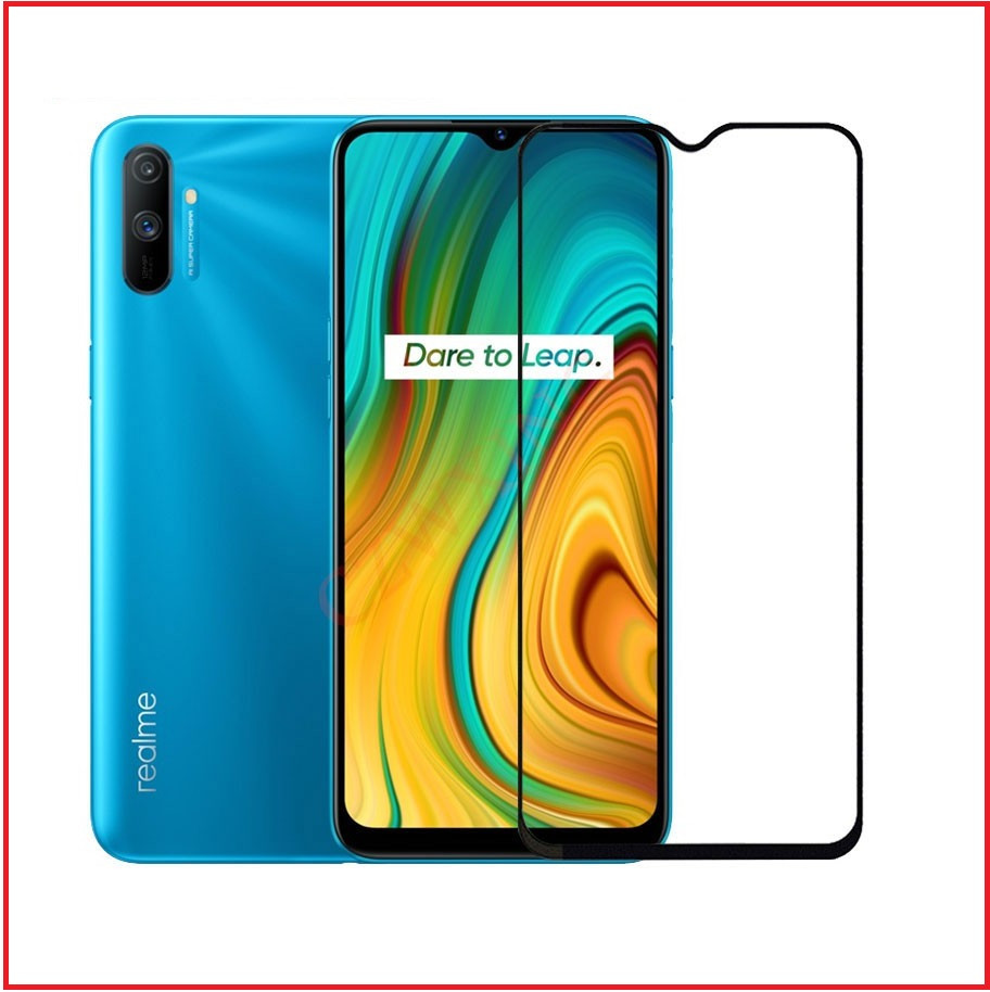 Защитное стекло Full-Screen для Realme C3 RMX2020 ( 5D-9D с полной проклейкой ) черный