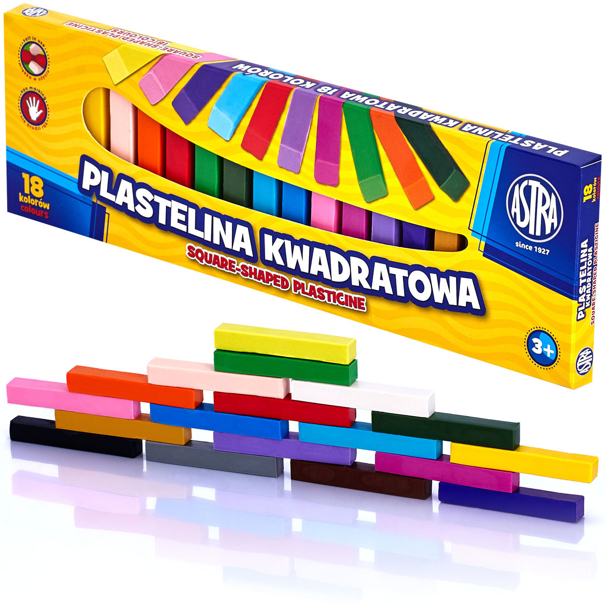 Пластилин "Astra" квадратный 18 цветов (Цена с НДС)