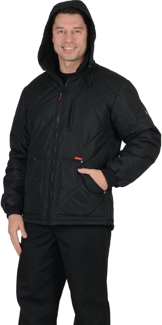 Куртка СИРИУС-ПРАГА-Люкс удлиненная с капюшоном, черный - фото 4 - id-p127415422