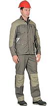 Костюм СИРИУС-ВЕСТ-ВОРК куртка дл, п/к т.оливковый со св.оливковым пл. 275 г/кв.м, фото 2