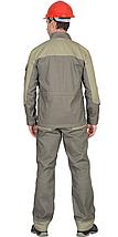 Костюм СИРИУС-ВЕСТ-ВОРК куртка дл, п/к т.оливковый со св.оливковым пл. 275 г/кв.м, фото 2