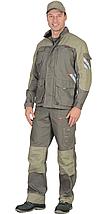 Костюм СИРИУС-ВЕСТ-ВОРК куртка дл, п/к т.оливковый со св.оливковым пл. 275 г/кв.м, фото 3