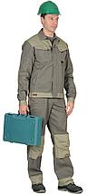 Костюм СИРИУС-ВЕСТ-ВОРК куртка кор., п/к т.оливковый со св.оливковым пл. 275 г/кв.м, фото 3