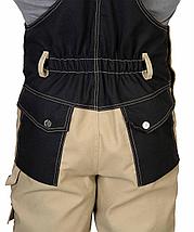 Костюм летний СИРИУС-ВЕСТ-ВОРК куртка кор., п/к бежевый с черным пл. 275 г/кв.м, фото 3