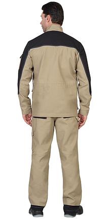 Костюм СИРИУС-ВЕСТ-ВОРК куртка дл, п/к песочный с черным пл. 275 г/кв.м, фото 2