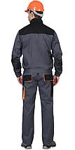 Костюм СИРИУС-МАНХЕТТЕН кор. кур., бр., т.серый с оранж. и черым тк. стрейч пл. 250 г/кв.м, фото 3