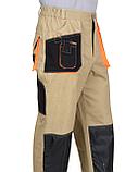 Костюм "СИРИУС-МАНХЕТТЕН" куртка, брюки песочный с оранж. и черным тк. стрейч пл. 250г/кв.м, фото 8