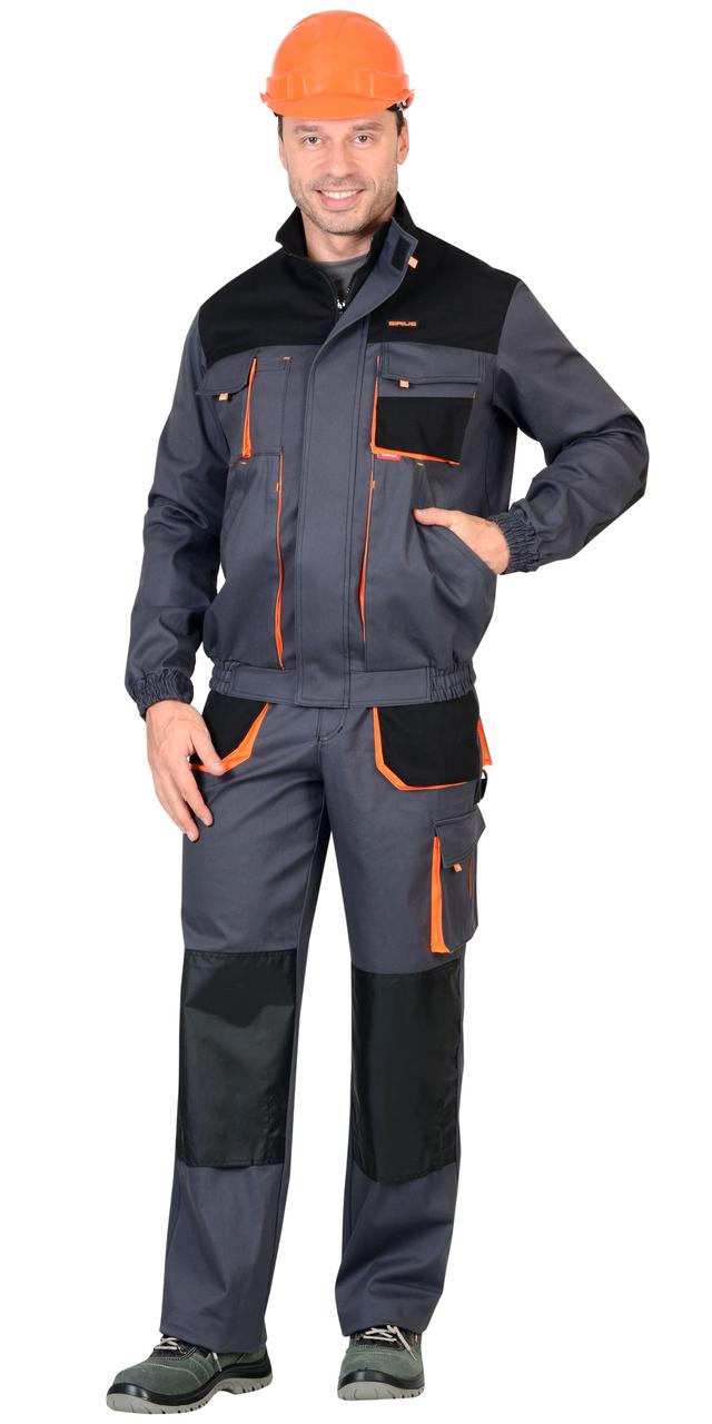 Куртка СИРИУС-МАНХЕТТЕН т.серый с оранж. и черным тк. стрейч пл. 250 г/кв.м - фото 4 - id-p127415747