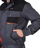 Куртка "СИРИУС-МАНХЕТТЕН" т.серый с оранж. и черным тк. стрейч пл. 250 г/кв.м