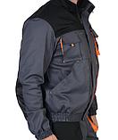 Куртка "СИРИУС-МАНХЕТТЕН" т.серый с оранж. и черным тк. стрейч пл. 250 г/кв.м, фото 3