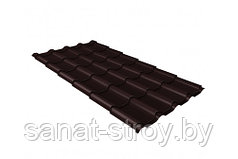 Металлочерепица Kamea Grand Line  0,5 Quarzit  RR 32 темно-коричневый RAL 8017 шоколад