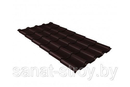 Металлочерепица Kamea Grand Line 0,5 Quarzit RR 32 темно-коричневый RAL 8017 шоколад - фото 1 - id-p127415212