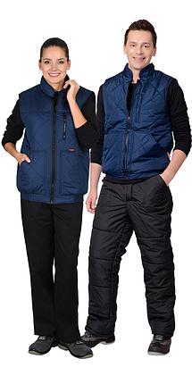 Жилет СИРИУС-ЕВРОПА утепленный тёмно-синий с флисовой подкладкой, фото 2