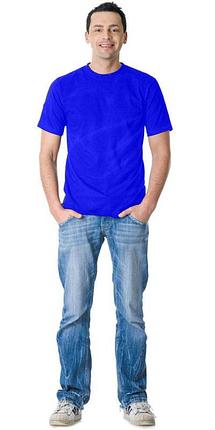 Футболка васильковая плотность 160 г/кв.м., х/б-100 % Узбекистан, фото 2