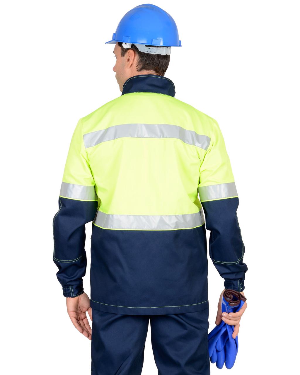 Костюм "СИРИУС-Терминал" куртка, п/к темно-синий с лимонным - фото 5 - id-p127416686