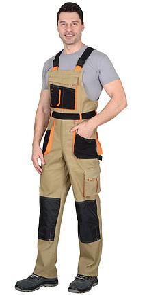 Полукомбинезон СИРИУС-МАНХЕТТЕН песочный с оранж. и черным тк. мех. стрейч пл. 250г/кв.м, фото 2