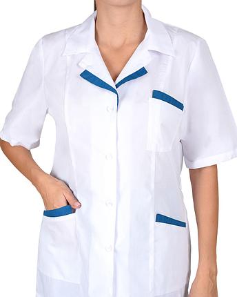 Костюм "СИРИУС-ЛИЗА" женский белый с тёмно-бирюзовым, фото 2