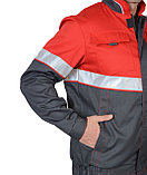 Костюм "СИРИУС-НАВИГАТОР" куртка, п/к серый с красным и СОП, фото 8
