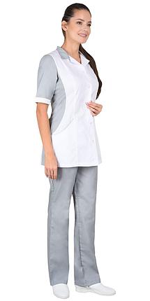 Костюм "СИРИУС-ИОНА" женский белый с серым, фото 2