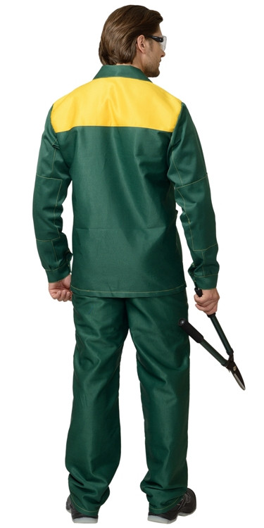 Костюм "СИРИУС-Стандарт" куртка, брюки зеленый с желтым - фото 2 - id-p127416110