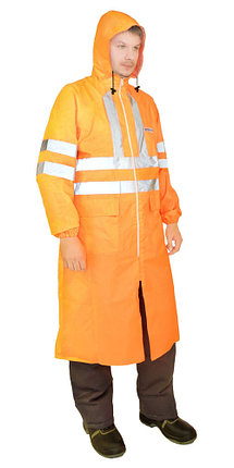Плащ влагозащитный сигнальный с СОП ExtraVision WPL (225 гр/м2) оранжевый, фото 2