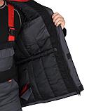 Костюм мужской зимний «СИРИУС-ФАВОРИТ-МЕГА» куртка и полукомбинезон, серый с черным и красным, СОП, фото 8