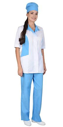 Костюм "СИРИУС-ФЛОРЕНЦИЯ" женский белый с голубым, фото 2