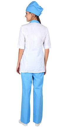 Костюм "СИРИУС-ФЛОРЕНЦИЯ" женский белый с голубым, фото 2