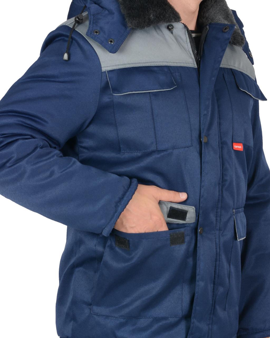 Костюм СИРИУС-ПРОФЕССИОНАЛ куртка, брюки синий с серым - фото 4 - id-p127416895