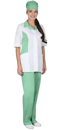 Костюм "СИРИУС-ФЛОРЕНЦИЯ" женский белый с салатовым, фото 2