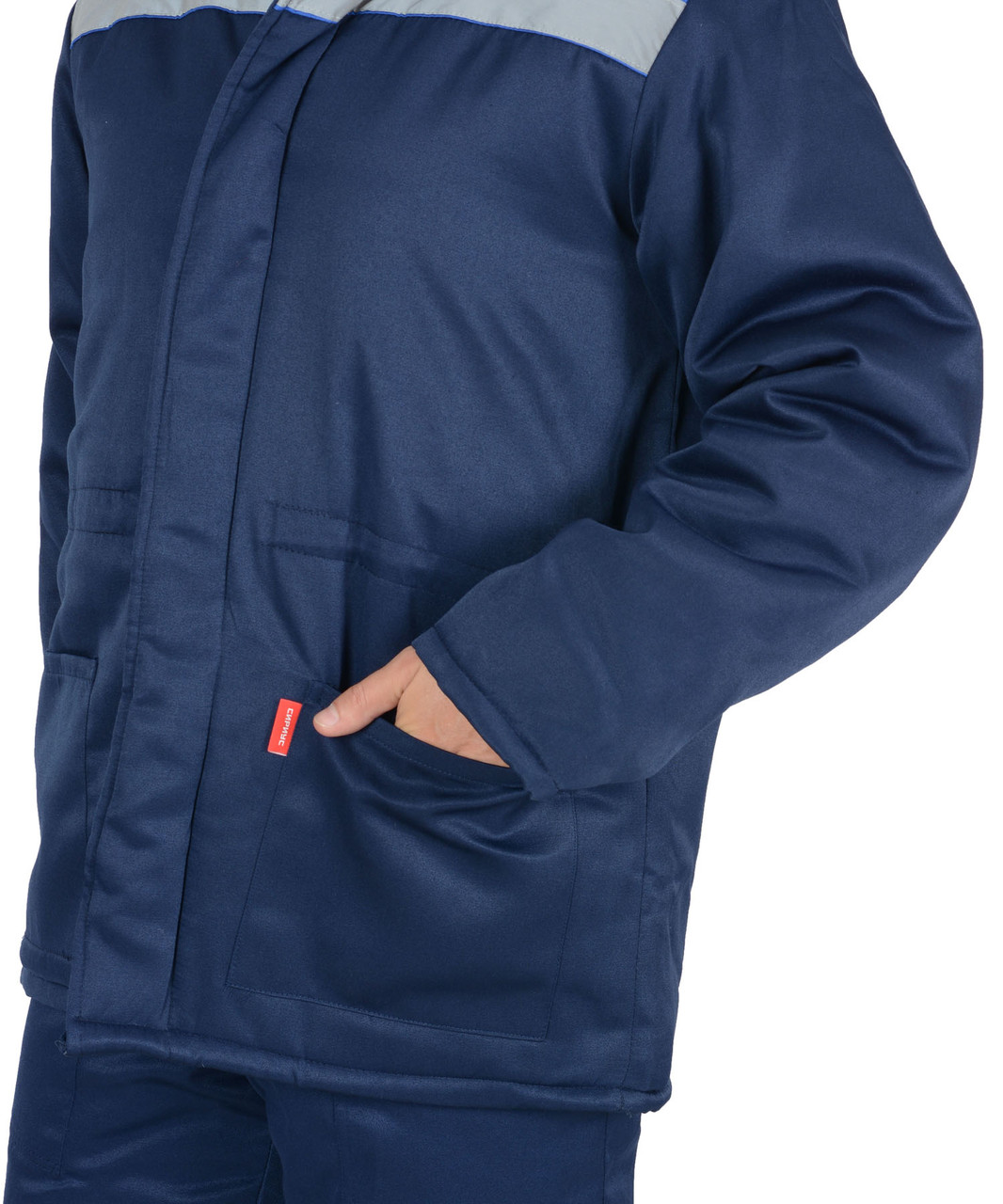 Куртка СИРИУС-БРИГАДИР мех. ворот, синяя с васильковым и СОП - фото 8 - id-p127416217