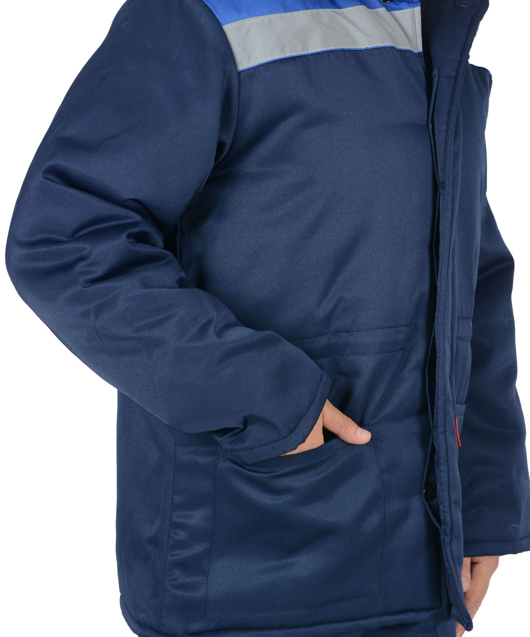 Куртка СИРИУС-БРИГАДИР мех. ворот, синяя с васильковым и СОП - фото 9 - id-p127416217