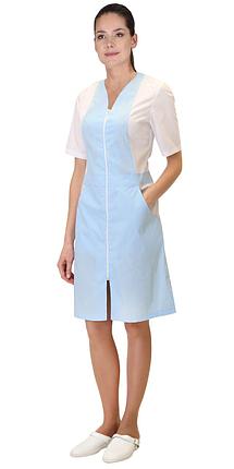 Халат СИРИУС-АЛИСА женский голубой с белым, фото 2