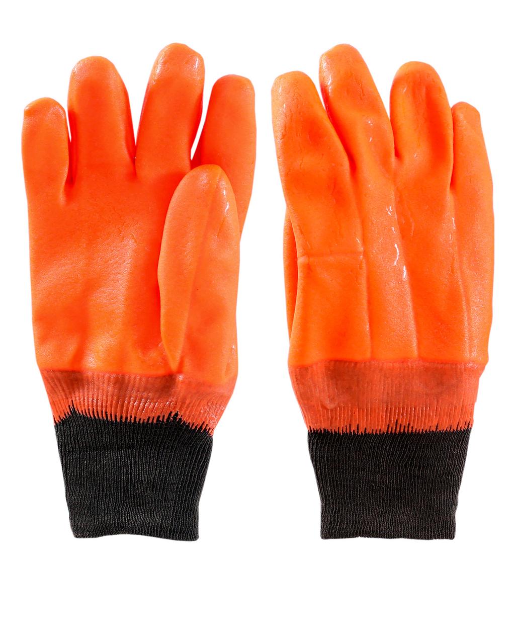 Перчатки утепленные "ВИНТЕРЛЕ Оранж РП", двойное ПВХ, утепл. х/б ткань с начесом, манжета