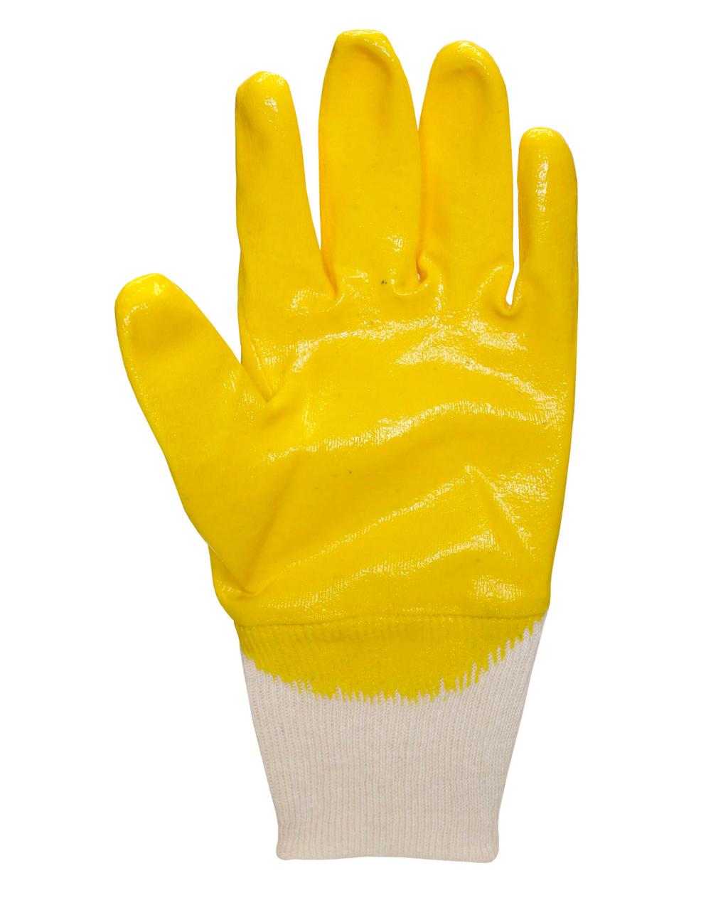 Перчатки "НИТРИЛ-ЛАЙТ-SР РЧ" желтые с частичным обливом - фото 3 - id-p127416310