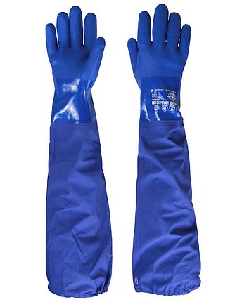 Перчатки Safeprotect ОЙЛРЕЗИСТ ЛОНГ (интерлок+ПВХ, с нарукавником дл.26+40см), фото 2