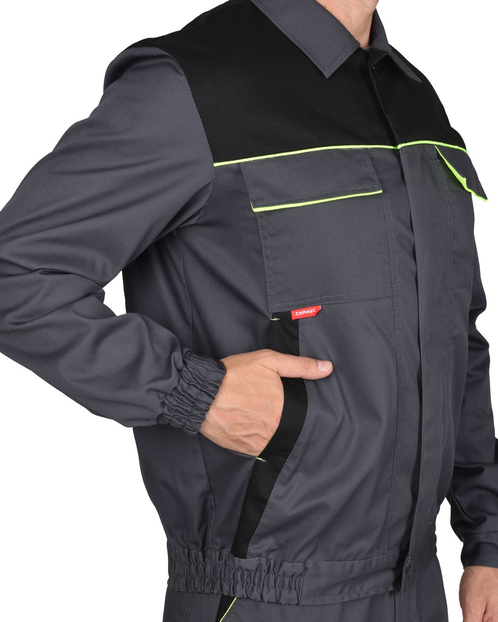 Куртка "ХОВАРД-МАСТЕР" :т.серая с черной и лимонной отделкой - фото 4 - id-p127417193