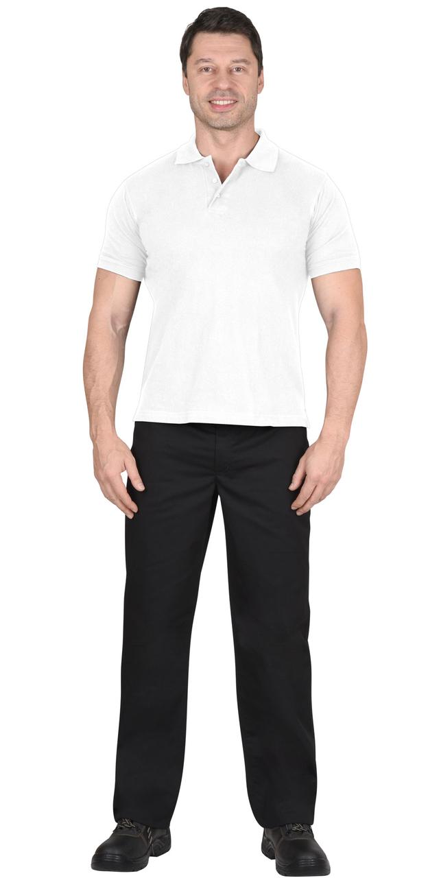 Рубашка-поло короткие рукава белая, рукав с манжетом, пл. 180 г/кв.м. - фото 1 - id-p127417263