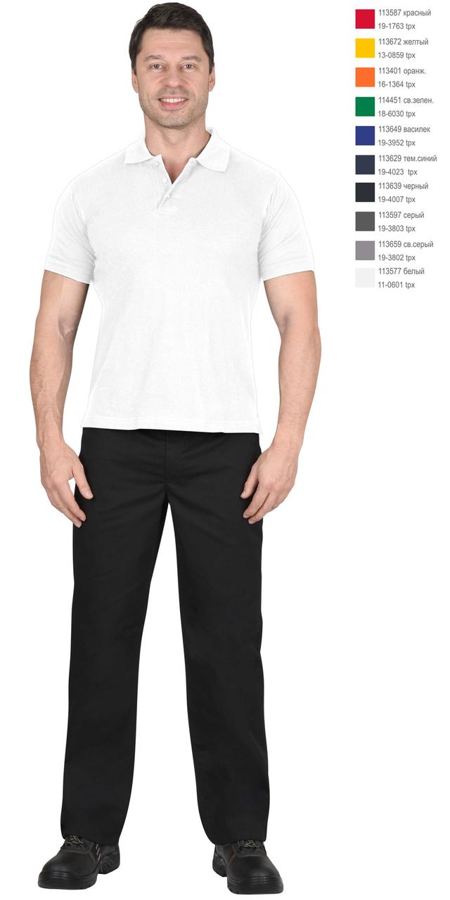 Рубашка-поло короткие рукава белая, рукав с манжетом, пл. 180 г/кв.м. - фото 2 - id-p127417263