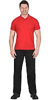 Рубашка-поло короткие рукава красная, рукав с манжетом, пл.180 г/кв.м