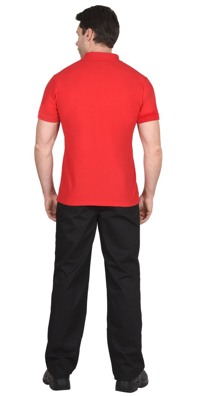Рубашка-поло короткие рукава красная, рукав с манжетом, пл.180 г/кв.м - фото 3 - id-p127417264