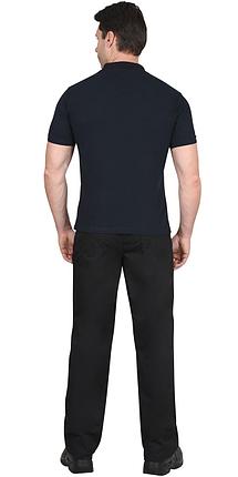 Рубашка-поло короткие рукава т-синяя, рукав с манжетом, пл. 180 г/кв.м., фото 2