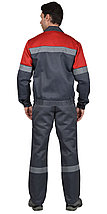 Костюм СИРИУС-ЛЕГИОНЕР куртка, п/к т.серый с красным СОП 50 мм, фото 2