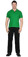 Рубашка-поло короткие рукава св.зеленая, рукав с манжетом, пл. 180 г/кв.м., фото 1